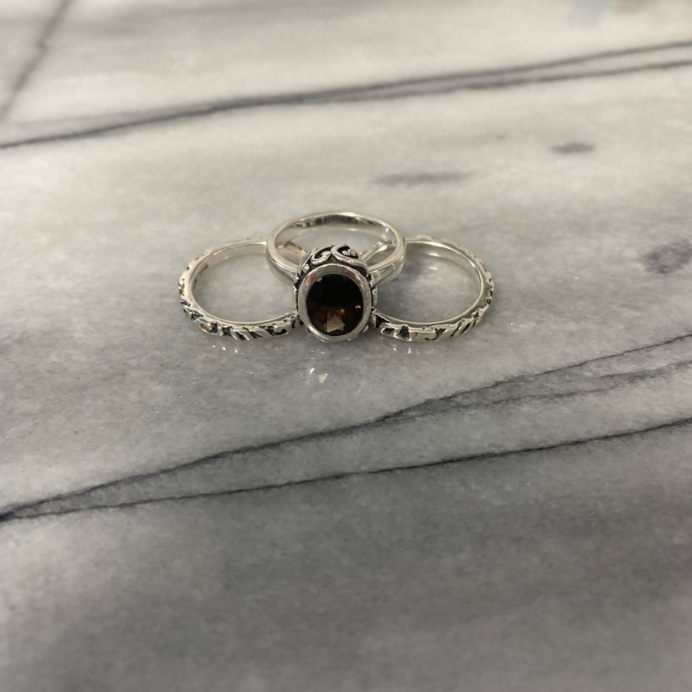 Silpada Sterling Silver w/ Smoky Quartz Set